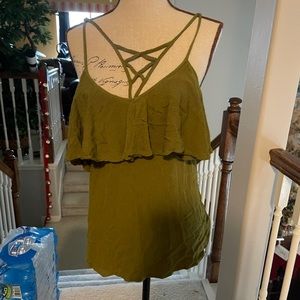 Green off the shoulder top